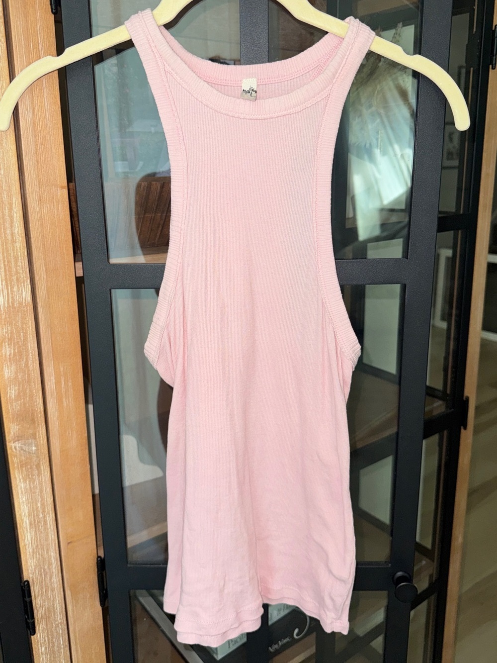 Intimately Free People racerback tank top high neck light pink ribbed blush
